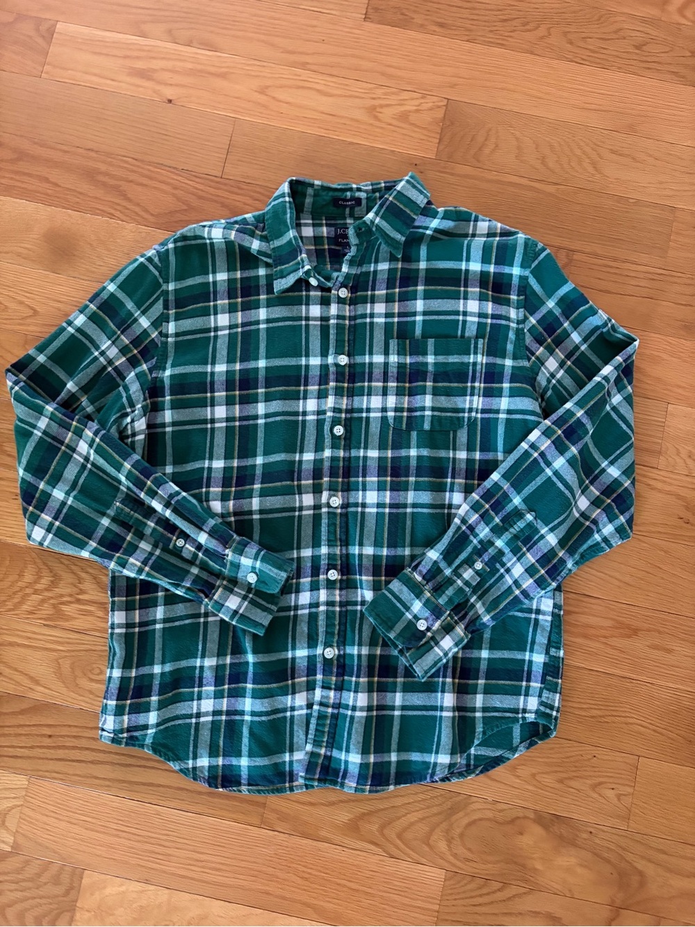 J. Crew Green Plaid Cotton Button-Down Shirt